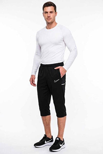 Nike Men's Black Dri-Fit Sports Training Capri Sweatpants Shorts