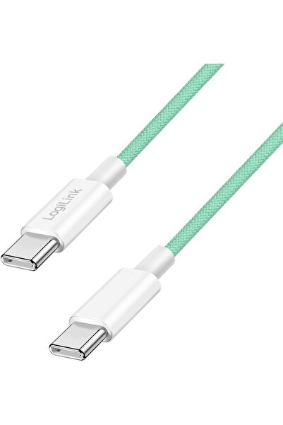 LogiLink Cablu USB 2.0 Tip-C C/M > C/M, Nailon, 60W, verde, 0.5m