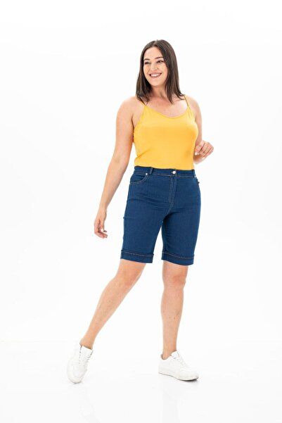 FUERTE XL Büyük Beden Likralı Denim Şort