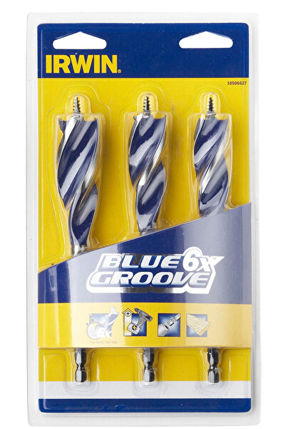 Irwin SET DE BURGHIE PENTRU LEMN 3buc. 20-25mm BURGHIE CANELURĂ ALBASTRĂ 6x