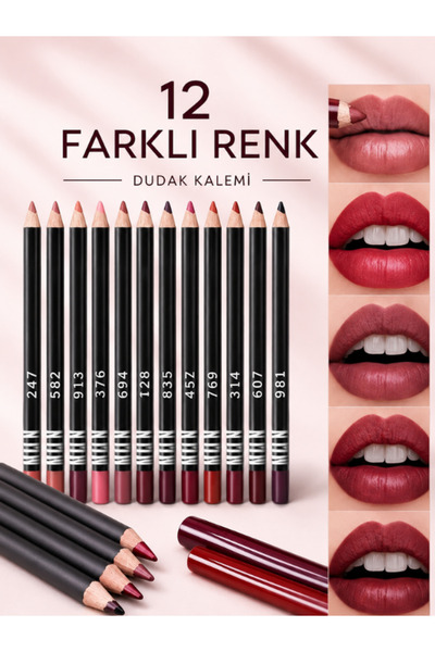 SheMask Dudak Kalemi 12'li Set Dudak Dolgunlaştırıcı Görünüm Dudak Kalemi Set...