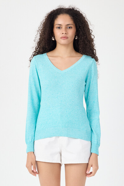 ENQUE V-Neck Women's Basic Knitwear Sweater