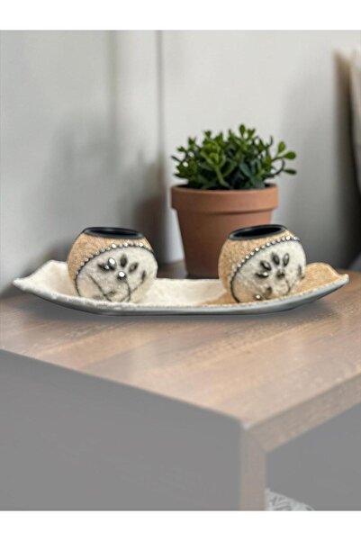 OEM Set Suporturi Sferice Pentru Lumanare Tip Pastila Cu Tavita Decorativa, 2...