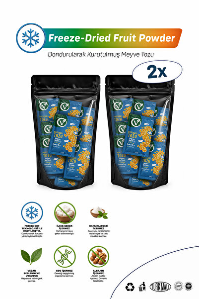 VEYRA Kurutulmuş Meyve Tozu | Freeze Dry Pack 10'lu Portakal Tozu x 2 PAKET 100G