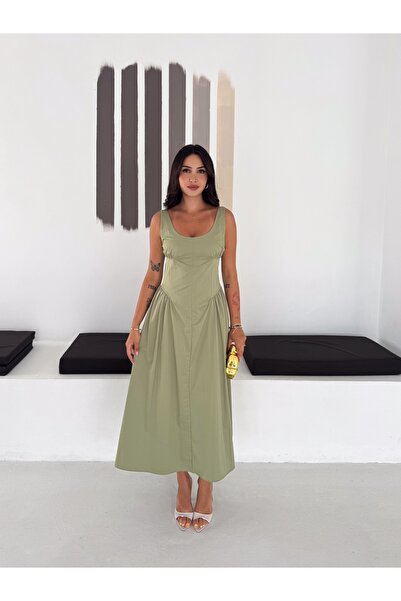 SBL COLLECTİON Parachute Fabric Women's Dress with Inner Lining