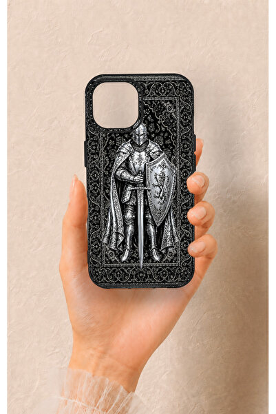 Vip Case iPhone 15 Uyumlu Şövalye Desenli Silikon Kılıf