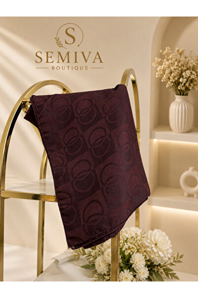 SEMİVA Halka Desen Bordo Renk Eşarp