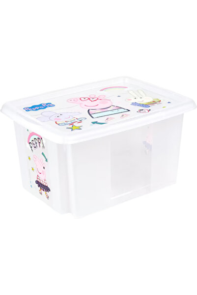 Keeeper Cutie de depozitare jucării Peppa Pig cu capac, 15L, plastic transparent