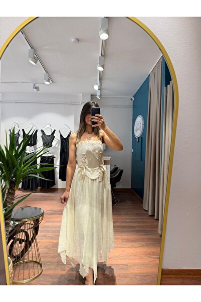MODA Ecru Lace Textured Maxi Skirt