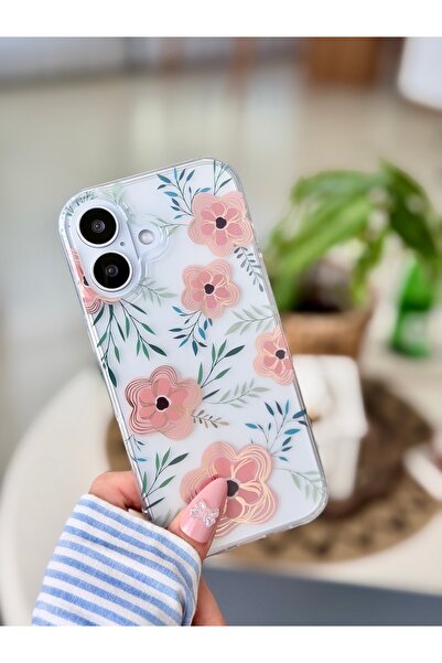 Go Aksesuar Iphone 17 Uyumlu Turuncu Çiçek Renk Geçişli Parlak Tasarımlı Sili...