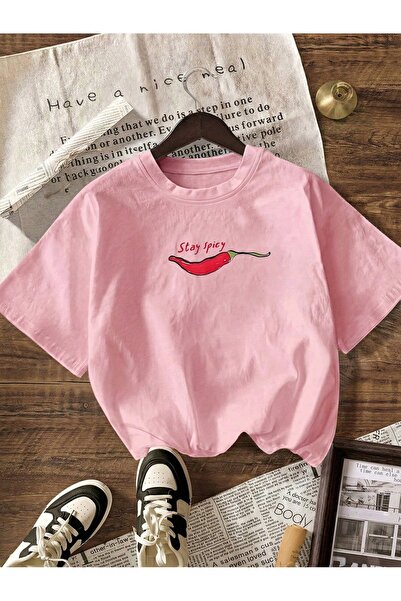 Toum Stay Spicy Printed Unisex Oversize T-Shirt