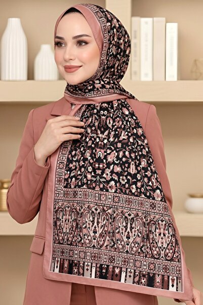 hadiora Women's Pink Floral Patterned Soft Shawl