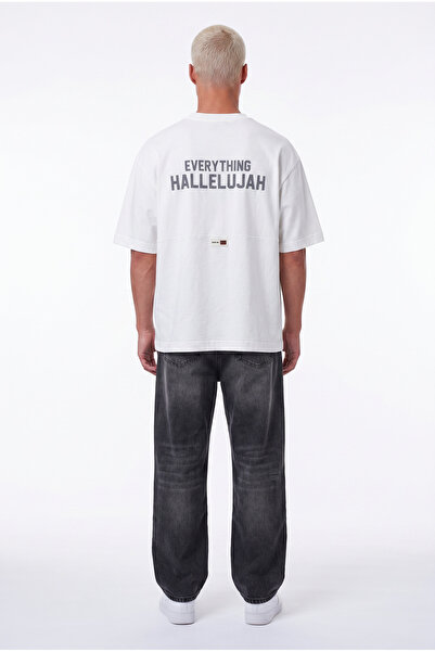 Respire Ανδρικό μπλουζάκι Hallelujah με στάμπα Oversize σε χρώμα εκρού