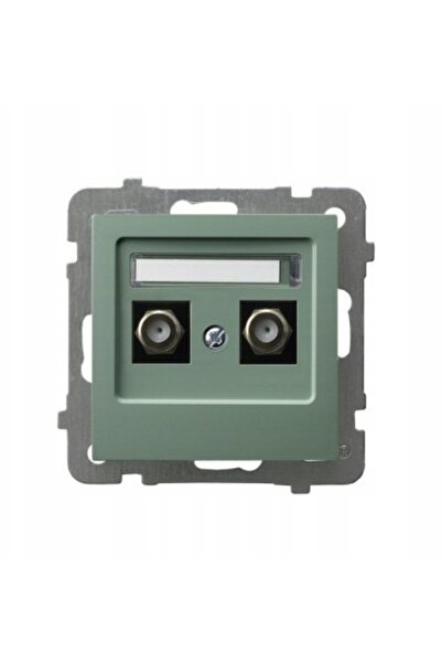 OSPEL AS Priză dublă pentru antenă tip F, verde mat GPA-2GF/m/84