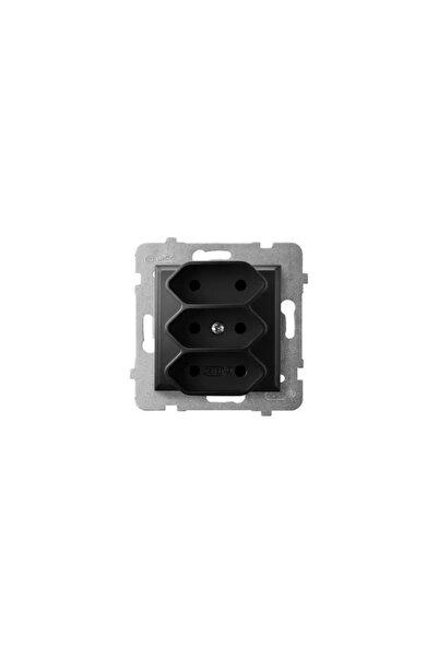 OSPEL ARIA Priză triplă EURO negru metalic GP-3U/m/33