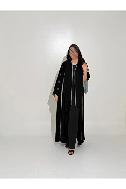 Tori Royal Abaya with Turquaz Embroidered Sleeves