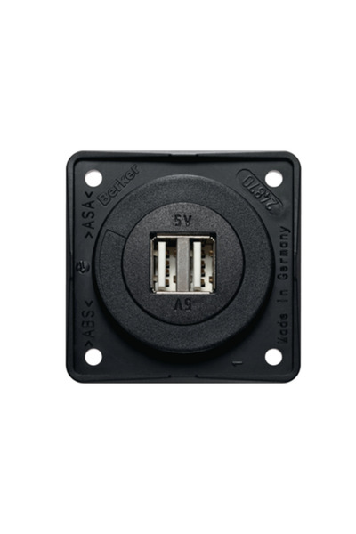 hager Priză de încărcare Integro USB dublă, 12V, 3A, antracit mat, mecanism n...