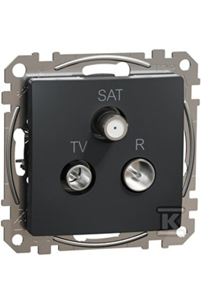 Schneider Electric Priză R/TV/SAT încorporată (10dB), negru antracit, Sedna D...