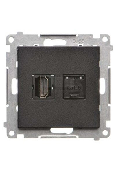 Kontakt-Simon Simon 55 HDMI+RJ45 Priză Cat.6 (Modul) Grafit Mat TGHRJ45.01/116