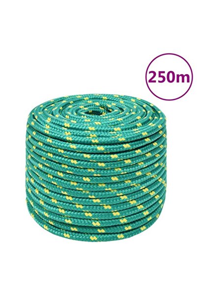 vidaxl Frânghie de barcă, verde, 14 mm, 250 m, polipropilenă