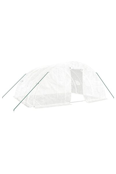 vidaxl Seră cu structură metalică, albă, 20 m², 5 x 4 x 2.3 m