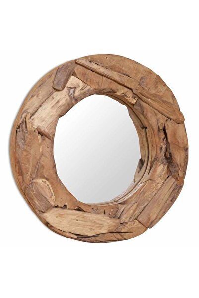 vidaxl Oglindă decorativă din lemn de tec, rotundă, 60 cm