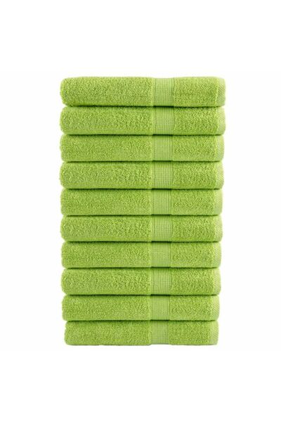 vidaxl Prosoape Premium SOLUND 10 bucăți. Verde Măr 100 x 200 cm 600 g/m²