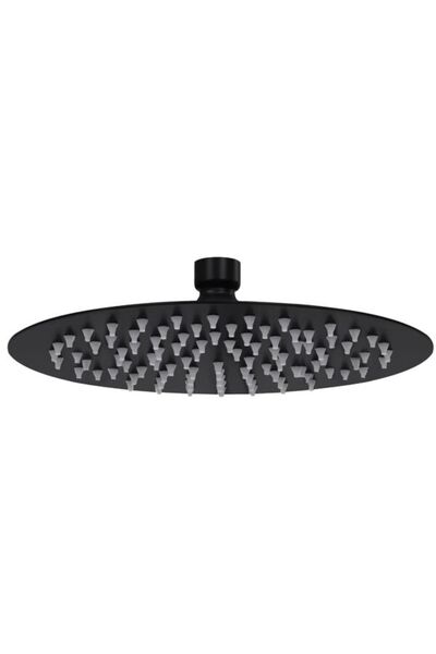 vidaxl Cap de duș rotund tip ploaie, negru, 20 cm, din oțel inoxidabil