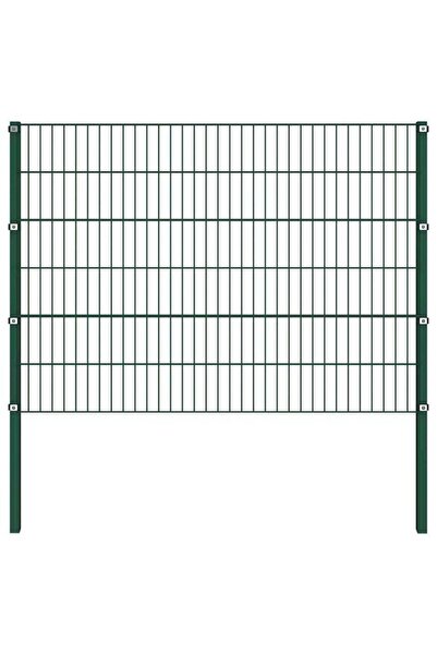 vidaxl Panou de gard cu stâlpi de fier, verde, 176,5 x 120 cm
