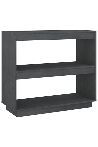 vidaxl Bibliotecă, gri, 80x35x71 cm, lemn masiv de pin