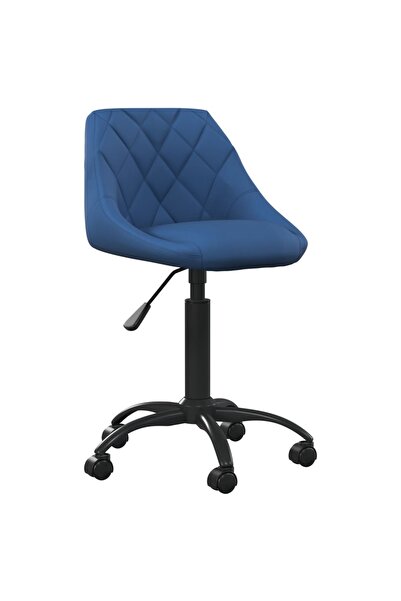 vidaxl Scaun de birou, albastru, catifea