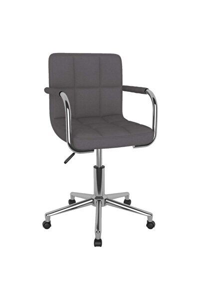 vidaxl Scaun de bucătărie pivotant, gri taupe, material textil