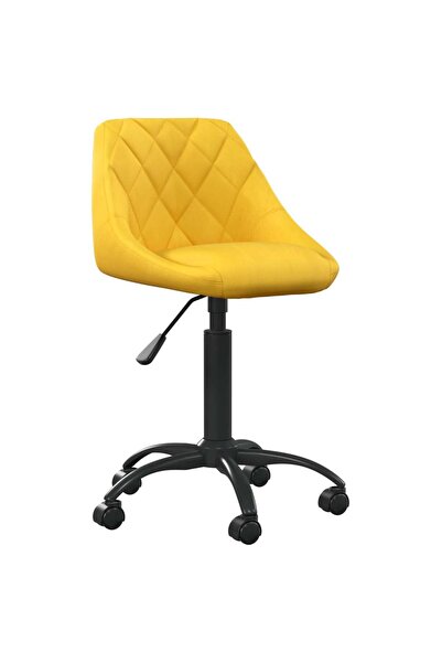 vidaxl Scaun de birou, galben muștar, catifea