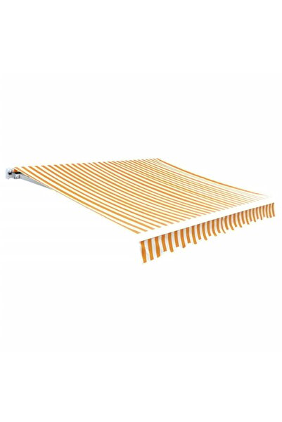 vidaxl Pânză pentru copertină, galben și alb, 4 x 3 m (cadru nu este inclus)
