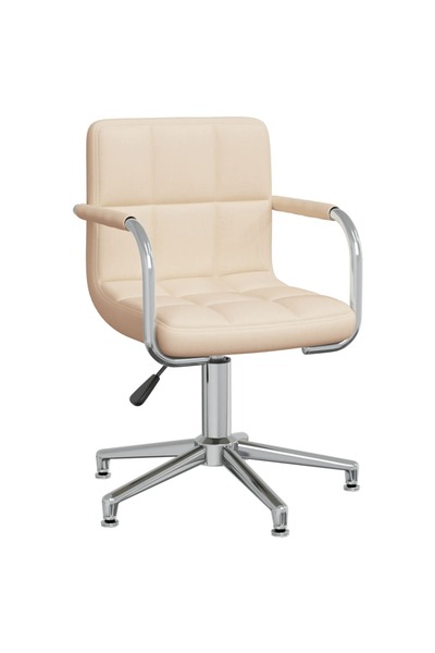 vidaxl Scaun de birou pivotant, crem, material textil