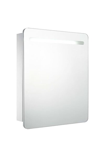 vidaxl Dulap cu oglindă pentru baie cu LED, 68 x 9 x 80 cm