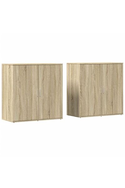 vidaxl Dulapuri, 2 buc., stejar Sonoma, 79 x 38 x 80 cm, lemn prelucrat