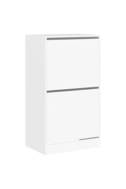 vidaxl Pantofar cu 2 sertare rabatabile, Alb, 60 x 42 x 108 cm