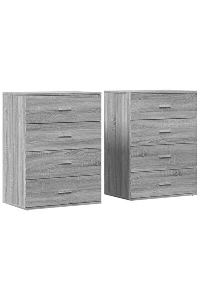vidaxl Dulapuri, 2 buc., gri sonoma, 60 x 39 x 80 cm, lemn prelucrat