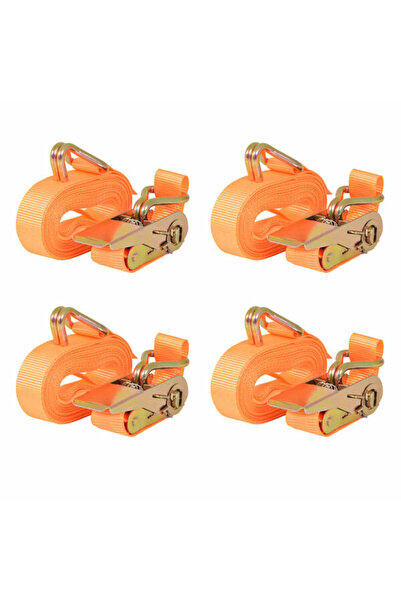 vidaxl Chingi de ancorare cu clichet, 4 bucăți, 0,4 tone, 6m x 25mm, Portocaliu