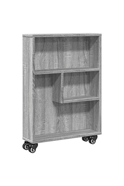 vidaxl Cărucior depozitare îngust gri sonoma 48x13x68cm lemn prelucrat