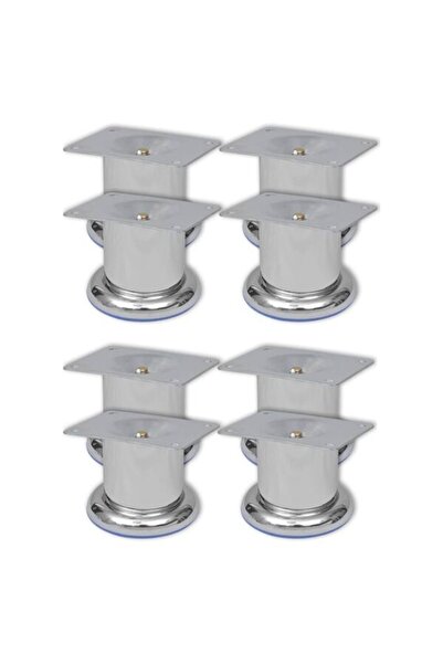 vidaxl Picioare rotunde pentru canapea, 8 bucăți, 60 mm, Crom