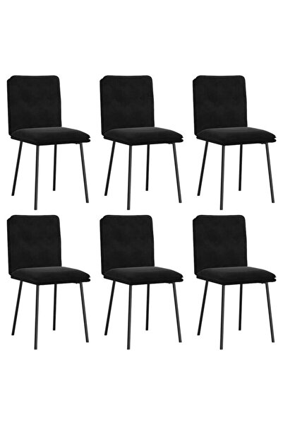 vidaxl Scaune de dining, 6 bucăți, negre, din catifea