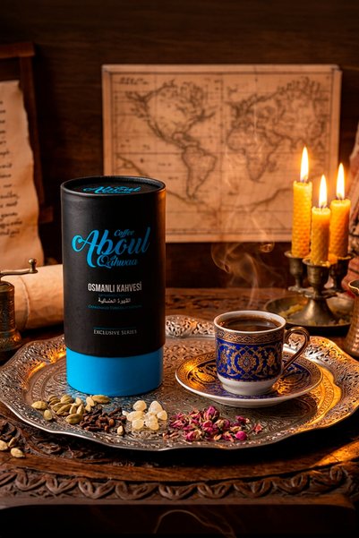 Aboul Qahwaa Traditional Ottoman Coffee Cylinder Box - 250 Gr.