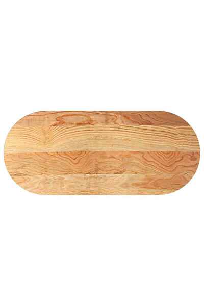 vidaxl Blat de masă maro deschis 140x60x2 cm lemn masiv de stejar oval
