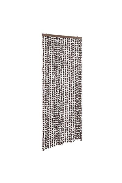 vidaxl Perdea anti-insecte, maro și alb, 56 x 185 cm, șenilă