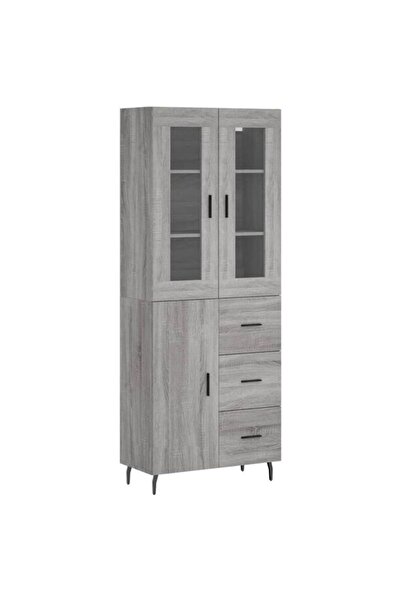 vidaxl Dulap înalt, Gri Sonoma, 69.5 x 34 x 180 cm, Lemn prelucrat