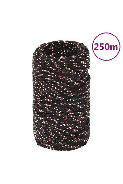 vidaxl Frânghie de barcă, neagră, 2 mm, 250 m, polipropilenă