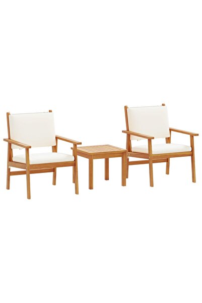vidaxl Set de canapele pentru grădină 3 pcs Alb crem