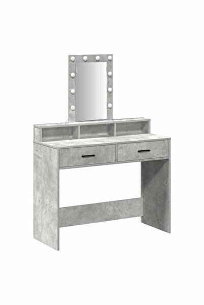 vidaxl Masă de Machiaj cu sertar Gri 100 x 41 x 140 cm Lemn compozit